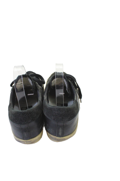 Golden Goose Women's Super Star Leather Lace Up Sneakers Black Size 7