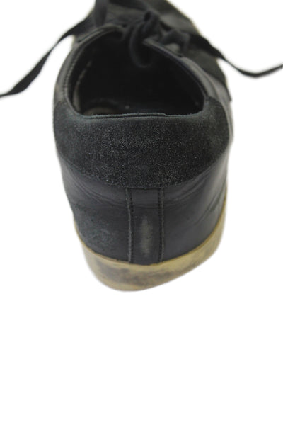 Golden Goose Women's Super Star Leather Lace Up Sneakers Black Size 7