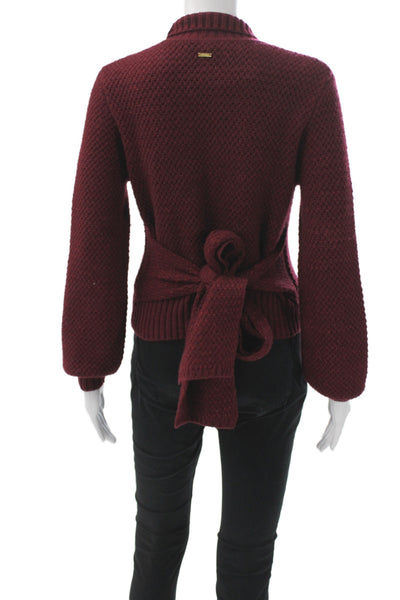 Toccin Womens Red Turtleneck Pullover Wool Long Sleeve Size XS