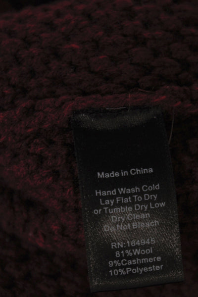 Toccin Womens Red Turtleneck Pullover Wool Long Sleeve Size XS