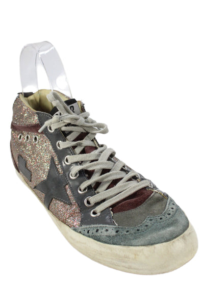 Golden Goose Women's Colorblock High Top Glitter Sneakers Size 7