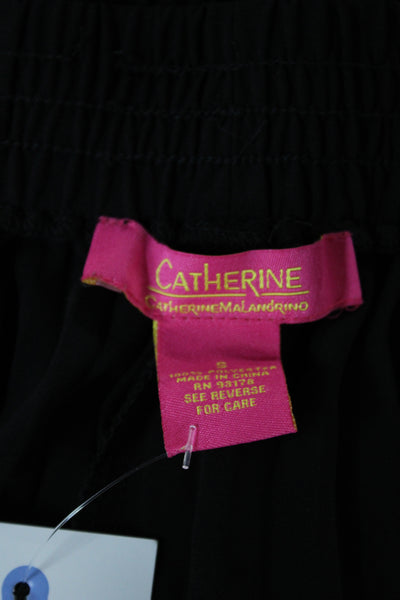 Catherine Catherine Malandrino Women Pleated Black Midi Skirt Polyester Size S