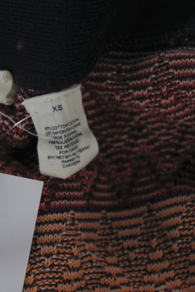 Moth Anthropologie Women Purple Geometric V-Neck Cardigan Long Sleeve Size XS