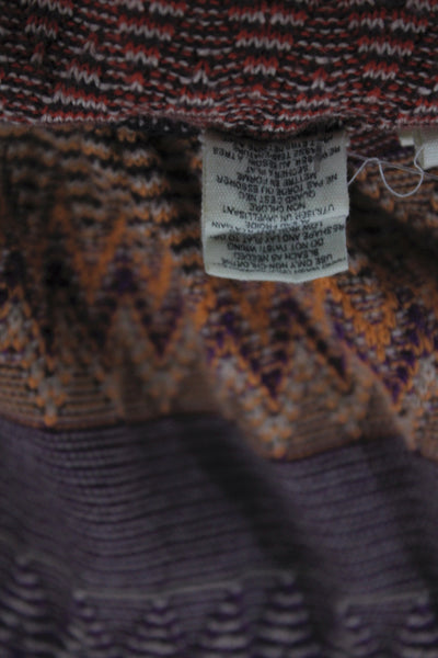 Moth Anthropologie Women Purple Geometric V-Neck Cardigan Long Sleeve Size XS