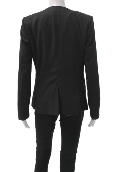 MNG Women Basic Jacket Black Polyester Button Long Sleeve Size 6