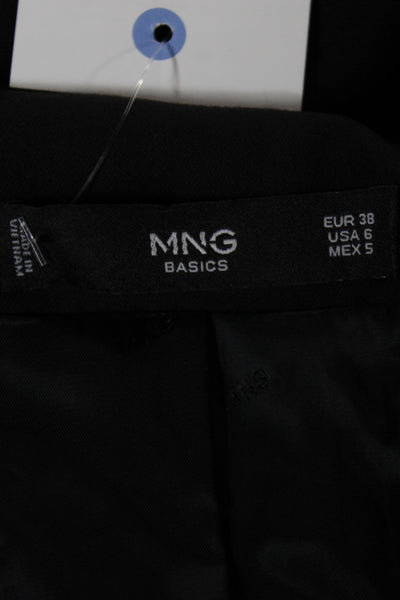 MNG Women Basic Jacket Black Polyester Button Long Sleeve Size 6