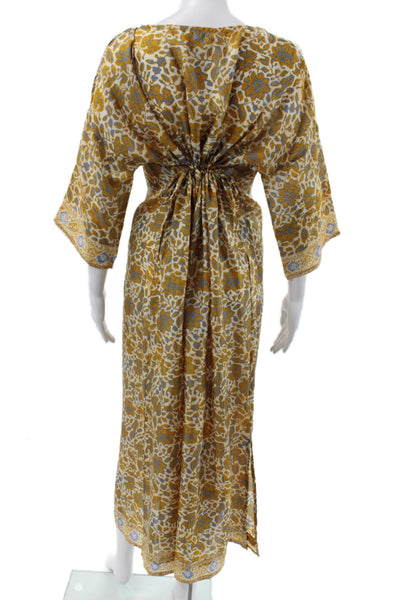 Lagrua Capri Women Kaftan Dress Multicolor Boat Neck 3/4 Sleeve Size S