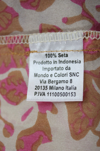 Lagrua Capri Womens Multicolor Silk Midi Kaftan 3/4 Sleeve Size S