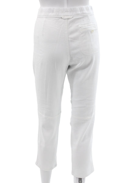 James Perse Women Cropped Pants White Drawstring Size 2