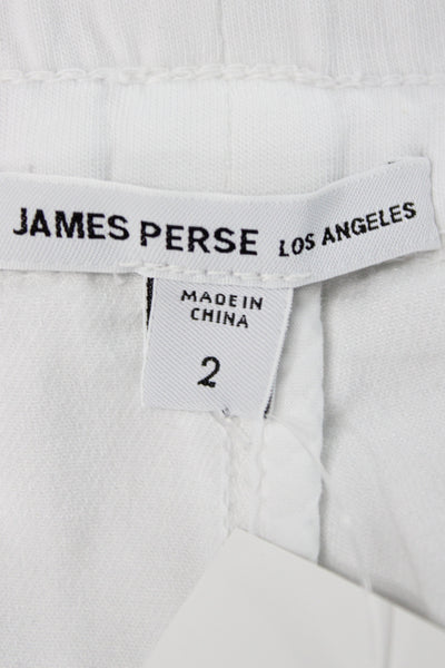James Perse Women Cropped Pants White Drawstring Size 2