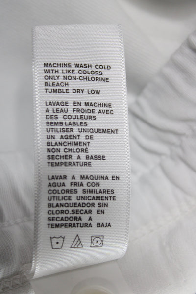 James Perse Women Cropped Pants White Drawstring Size 2