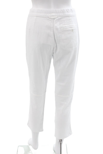 James Perse Womens White Jogger Pants Drawstring Cotton Modal Size 2