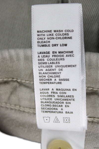 James Perse Womens Cargo Pants Green Drawstring Cotton Blend Size 2