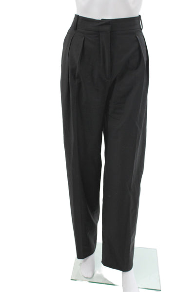 Zara Women Black Dress Pants Polyester Button Front Size M
