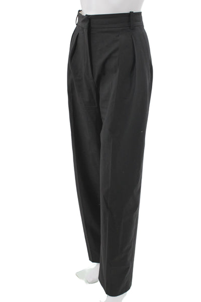Zara Women Black Dress Pants Polyester Button Front Size M