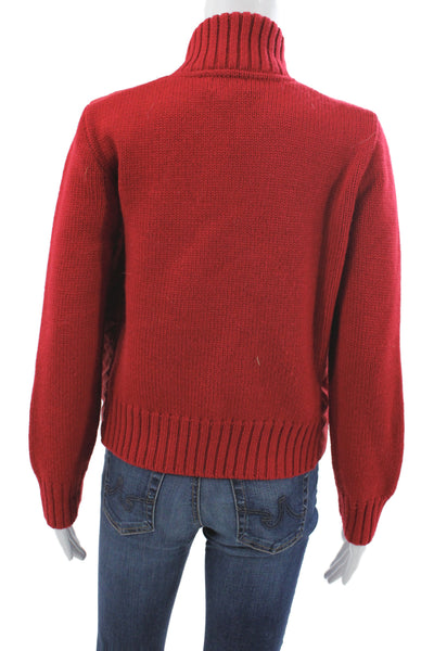 Ralph Ralph Lauren Women Basic Jacket Red Nylon Zip Long Sleeve Size M