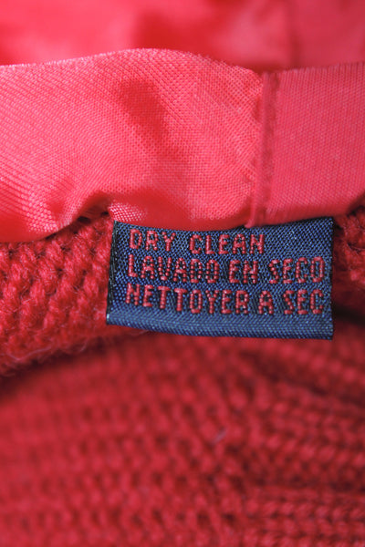 Ralph Ralph Lauren Women Basic Jacket Red Nylon Zip Long Sleeve Size M