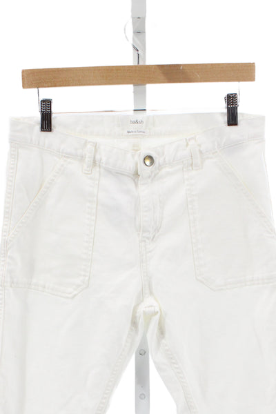 Ba&Sh Womens White Cargo Pants Mid Rise Cotton Size 25