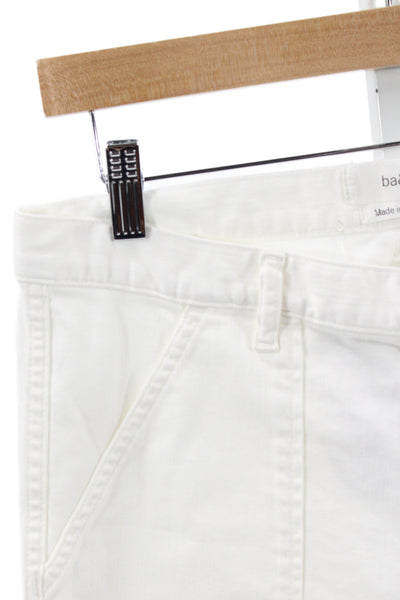 Ba&Sh Womens White Cargo Pants Mid Rise Cotton Size 25