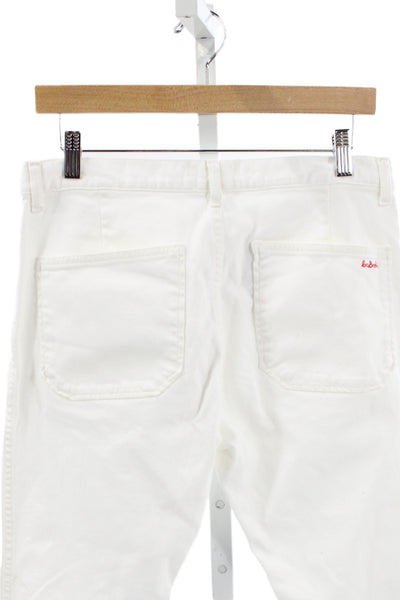 Ba&Sh Womens White Cargo Pants Mid Rise Cotton Size 25