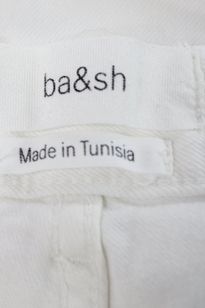 Ba&Sh Womens White Cargo Pants Mid Rise Cotton Size 25