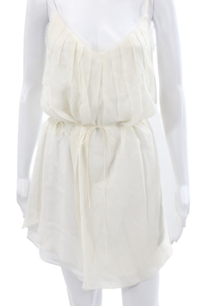 Chelsea Flower Womens Blouson Dress Ivory Sleeveless V-Neck Short Size XS