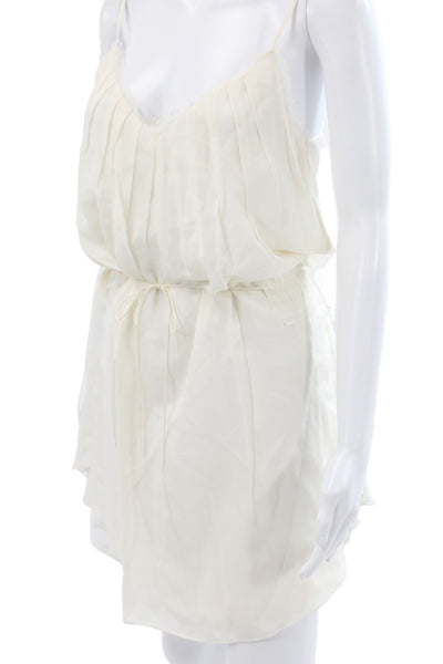 Chelsea Flower Womens Blouson Dress Ivory Sleeveless V-Neck Short Size XS