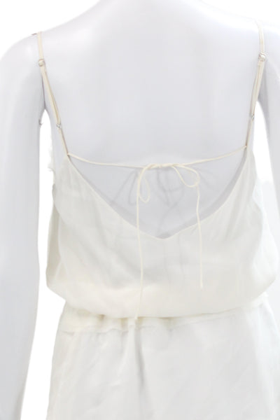 Chelsea Flower Womens Blouson Dress Ivory Sleeveless V-Neck Short Size XS