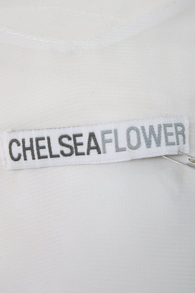 Chelsea Flower Womens Blouson Dress Ivory Sleeveless V-Neck Short Size XS
