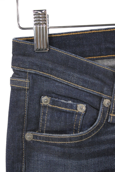 Rag & Bone Jean Womens Skinny Jeans Blue Mid Rise Cotton Size 25