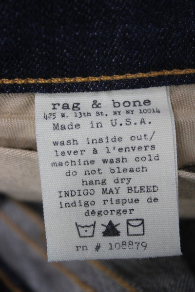 Rag & Bone Jean Womens Skinny Jeans Blue Mid Rise Cotton Size 25