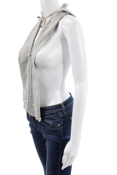 Veronica Beard Womens Sleeveless Cowl Snood Cotton Blend Top Gray Size One Size