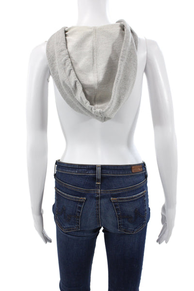 Veronica Beard Womens Sleeveless Cowl Snood Cotton Blend Top Gray Size One Size