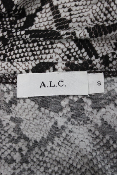 A.L.C. Womens Animal Print Cotton Crew Neck Short Sleeve Blouse Size S