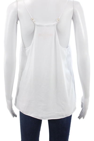 Lilly Pulitzer Women White Sleeveless Tank 100% Polyester Solid Size M