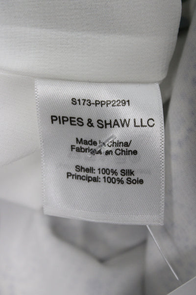 Veronica Beard Women Blue Silk Paisley V-Neck Long Sleeve Mini Dress Size 4
