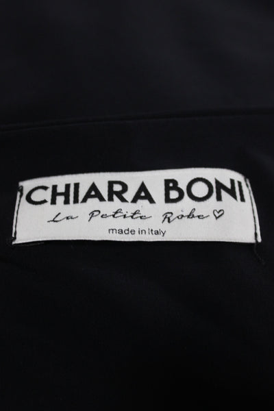 Chiara Boni La Petite Robe Women Sheath Dress Black V-Neck Size 40