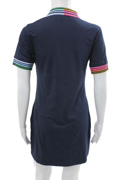 G/Fore Women Shirt Dress Blue Collared Button Short Sleeve Knee Length Size XS
