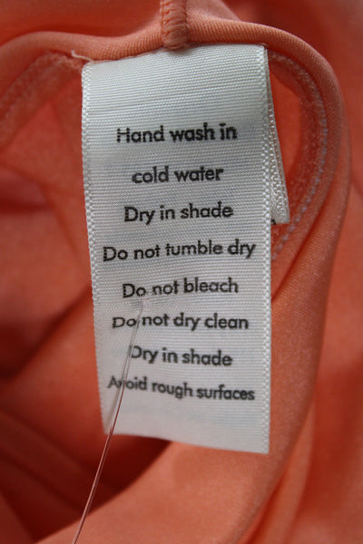 BAOBAB Womens Mini Orange Halter Nylon Blend Short Dress Sleeveless Size S