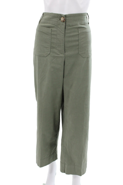 Nicole Miller Womens Green Cargo Pants Cotton Blend Size 12