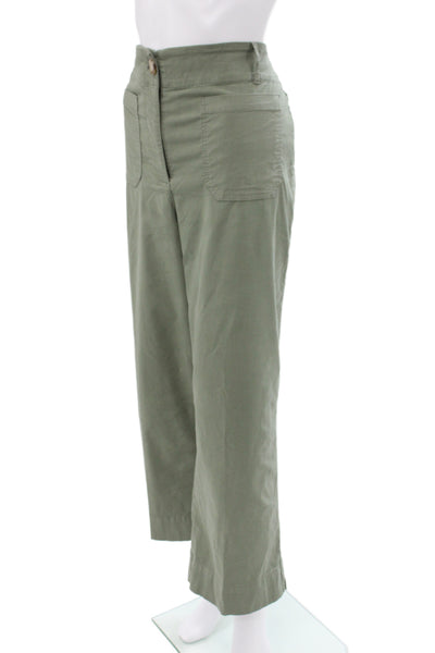 Nicole Miller Womens Green Cargo Pants Cotton Blend Size 12