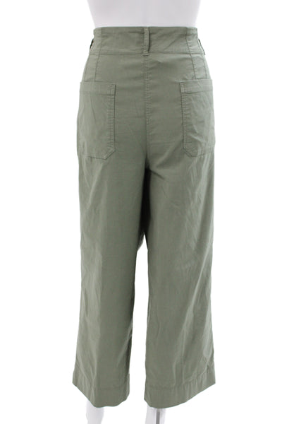 Nicole Miller Womens Green Cargo Pants Cotton Blend Size 12
