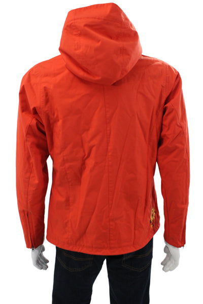 Burton Mens Ski Jacket Orange Polyester Zip Size M