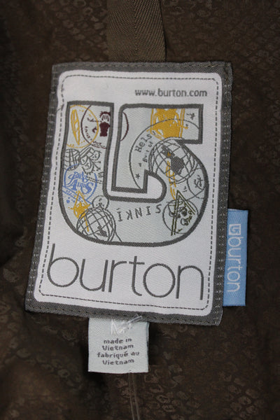 Burton Mens Ski Jacket Orange Polyester Zip Size M