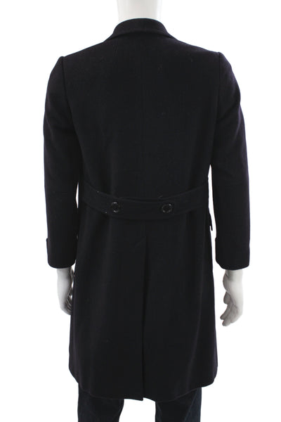 Hickey Freeman Mens Black Cashmere Overcoat Button Size M
