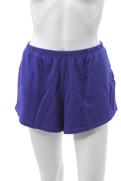 Skin Womens Sweat Shorts Purple Organic Pima Cotton Size 1