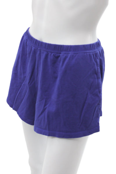 Skin Womens Sweat Shorts Purple Organic Pima Cotton Size 1