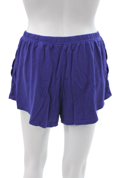 Skin Womens Sweat Shorts Purple Organic Pima Cotton Size 1
