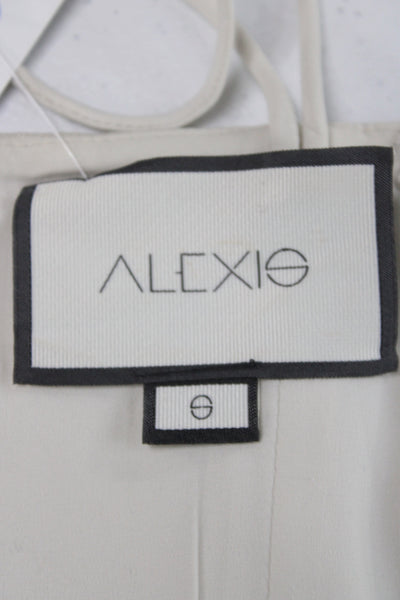 Alexis Women Corset Top Ivory Sleeveless Zip Polyester Party Size S