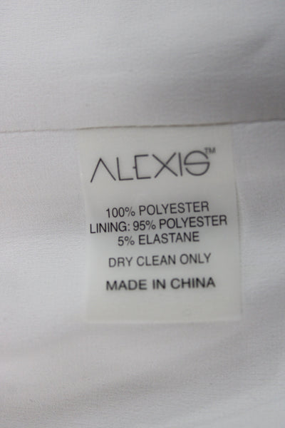 Alexis Women Corset Top Ivory Sleeveless Zip Polyester Party Size S